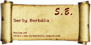 Serly Borbála névjegykártya